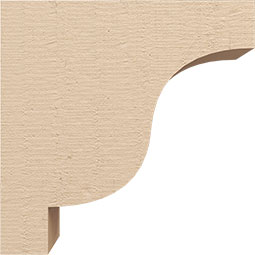 Ekena Millwork - CORUR055X12X12NEWRCPR - Timberthane Faux Wood Corbel, Newport Style, 5 1/2"W x 12"D x 12"H, Primed Tan