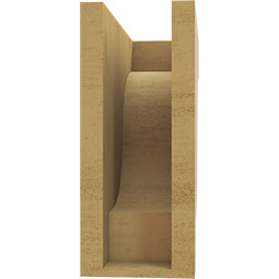 Ekena Millwork - CORUR055X12X12NEWRCPR - Timberthane Faux Wood Corbel, Newport Style, 5 1/2"W x 12"D x 12"H, Primed Tan
