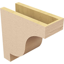 Ekena Millwork - CORUR055X12X12NEWRCPR - Timberthane Faux Wood Corbel, Newport Style, 5 1/2"W x 12"D x 12"H, Primed Tan