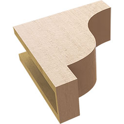 Ekena Millwork - CORUR055X12X12NEWRCPR - Timberthane Faux Wood Corbel, Newport Style, 5 1/2"W x 12"D x 12"H, Primed Tan