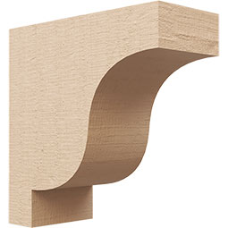 Ekena Millwork - CORUR055X12X12NEWRCPR - Timberthane Faux Wood Corbel, Newport Style, 5 1/2"W x 12"D x 12"H, Primed Tan