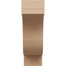 Ekena Millwork - CORUR055X12X16NEWRCPR - Timberthane Faux Wood Corbel, Newport Style, 5 1/2"W x 12"D x 16"H, Primed Tan