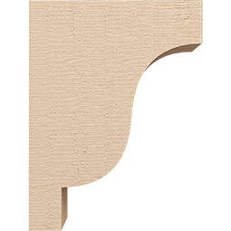 Ekena Millwork - CORUR055X12X16NEWRCPR - Timberthane Faux Wood Corbel, Newport Style, 5 1/2"W x 12"D x 16"H, Primed Tan