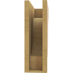 Ekena Millwork - CORUR055X12X16NEWRCPR - Timberthane Faux Wood Corbel, Newport Style, 5 1/2"W x 12"D x 16"H, Primed Tan