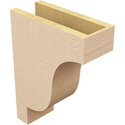 Ekena Millwork - CORUR055X12X16NEWRCPR - Timberthane Faux Wood Corbel, Newport Style, 5 1/2"W x 12"D x 16"H, Primed Tan