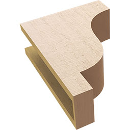 Ekena Millwork - CORUR055X12X16NEWRCPR - Timberthane Faux Wood Corbel, Newport Style, 5 1/2"W x 12"D x 16"H, Primed Tan