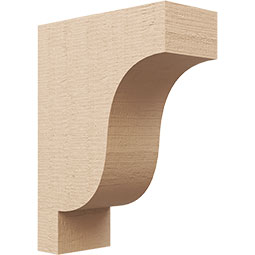 Ekena Millwork - CORUR055X12X16NEWRCPR - Timberthane Faux Wood Corbel, Newport Style, 5 1/2"W x 12"D x 16"H, Primed Tan
