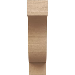 Ekena Millwork - CORUR055X12X20NEWRCPR - Timberthane Faux Wood Corbel, Newport Style, 5 1/2"W x 12"D x 20"H, Primed Tan