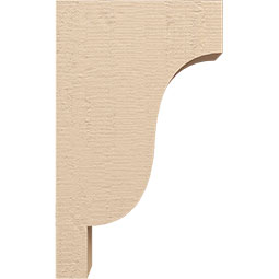 Ekena Millwork - CORUR055X12X20NEWRCPR - Timberthane Faux Wood Corbel, Newport Style, 5 1/2"W x 12"D x 20"H, Primed Tan