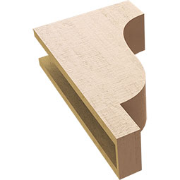 Ekena Millwork - CORUR055X12X20NEWRCPR - Timberthane Faux Wood Corbel, Newport Style, 5 1/2"W x 12"D x 20"H, Primed Tan