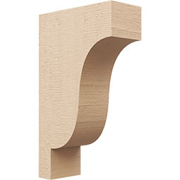 Ekena Millwork - CORUR055X12X20NEWRCPR - Timberthane Faux Wood Corbel, Newport Style, 5 1/2"W x 12"D x 20"H, Primed Tan