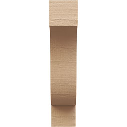 Ekena Millwork - CORUR055X12X24NEWRCPR - Timberthane Faux Wood Corbel, Newport Style, 5 1/2"W x 12"D x 24"H, Primed Tan