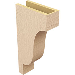 Ekena Millwork - CORUR055X12X24NEWRCPR - Timberthane Faux Wood Corbel, Newport Style, 5 1/2"W x 12"D x 24"H, Primed Tan