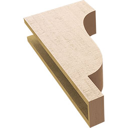 Ekena Millwork - CORUR055X12X24NEWRCPR - Timberthane Faux Wood Corbel, Newport Style, 5 1/2"W x 12"D x 24"H, Primed Tan