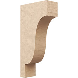Ekena Millwork - CORUR055X12X24NEWRCPR - Timberthane Faux Wood Corbel, Newport Style, 5 1/2"W x 12"D x 24"H, Primed Tan