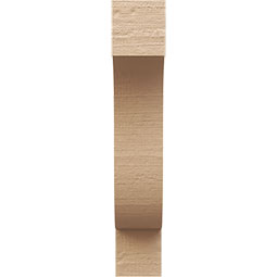 Ekena Millwork - CORUR055X12X28NEWRCPR - Timberthane Faux Wood Corbel, Newport Style, 5 1/2"W x 12"D x 28"H, Primed Tan