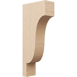 Ekena Millwork - CORUR055X12X28NEWRCPR - Timberthane Faux Wood Corbel, Newport Style, 5 1/2"W x 12"D x 28"H, Primed Tan