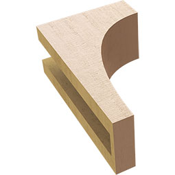 Ekena Millwork - CORUR035X06X10HUNRCPR - Timberthane Faux Wood Corbel, Huntington Style, 3 1/2"W x 6"D x 10"H, Primed Tan