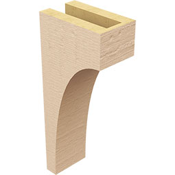 Ekena Millwork - CORUR035X06X14HUNRCPR - Timberthane Faux Wood Corbel, Huntington Style, 3 1/2"W x 6"D x 14"H, Primed Tan