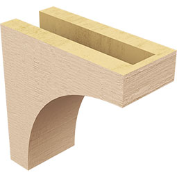 Ekena Millwork - CORUR035X08X08HUNRCPR - Timberthane Faux Wood Corbel, Huntington Style, 3 1/2"W x 8"D x 8"H, Primed Tan