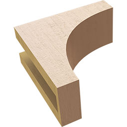 Ekena Millwork - CORUR035X08X08HUNRCPR - Timberthane Faux Wood Corbel, Huntington Style, 3 1/2"W x 8"D x 8"H, Primed Tan