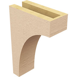 Ekena Millwork - CORUR035X08X12HUNRCPR - Timberthane Faux Wood Corbel, Huntington Style, 3 1/2"W x 8"D x 12"H, Primed Tan
