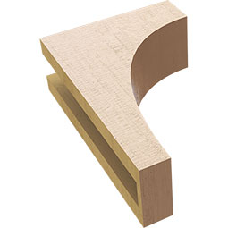 Ekena Millwork - CORUR035X08X12HUNRCPR - Timberthane Faux Wood Corbel, Huntington Style, 3 1/2"W x 8"D x 12"H, Primed Tan