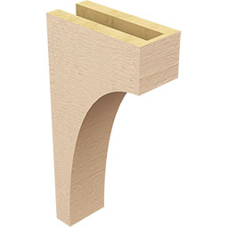 Ekena Millwork - CORUR035X08X16HUNRCPR - Timberthane Faux Wood Corbel, Huntington Style, 3 1/2"W x 8"D x 16"H, Primed Tan