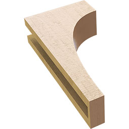 Ekena Millwork - CORUR035X08X16HUNRCPR - Timberthane Faux Wood Corbel, Huntington Style, 3 1/2"W x 8"D x 16"H, Primed Tan