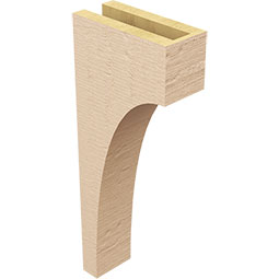 Ekena Millwork - CORUR035X08X20HUNRCPR - Timberthane Faux Wood Corbel, Huntington Style, 3 1/2"W x 8"D x 20"H, Primed Tan