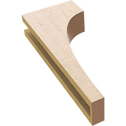 Ekena Millwork - CORUR035X08X20HUNRCPR - Timberthane Faux Wood Corbel, Huntington Style, 3 1/2"W x 8"D x 20"H, Primed Tan