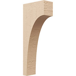 Ekena Millwork - CORUR035X08X20HUNRCPR - Timberthane Faux Wood Corbel, Huntington Style, 3 1/2"W x 8"D x 20"H, Primed Tan