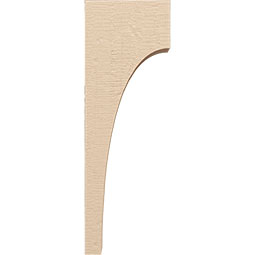 Ekena Millwork - CORUR035X08X24HUNRCPR - Timberthane Faux Wood Corbel, Huntington Style, 3 1/2"W x 8"D x 24"H, Primed Tan