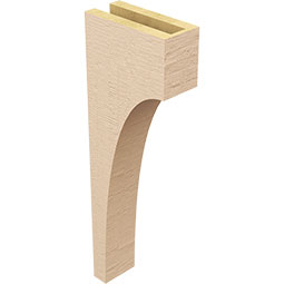 Ekena Millwork - CORUR035X08X24HUNRCPR - Timberthane Faux Wood Corbel, Huntington Style, 3 1/2"W x 8"D x 24"H, Primed Tan
