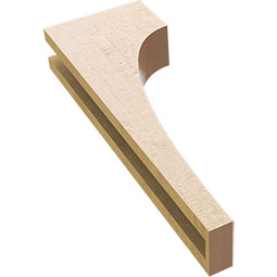 Ekena Millwork - CORUR035X08X24HUNRCPR - Timberthane Faux Wood Corbel, Huntington Style, 3 1/2"W x 8"D x 24"H, Primed Tan