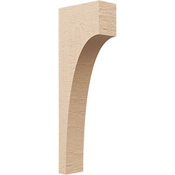 Ekena Millwork - CORUR035X08X24HUNRCPR - Timberthane Faux Wood Corbel, Huntington Style, 3 1/2"W x 8"D x 24"H, Primed Tan