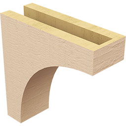 Ekena Millwork - CORUR035X10X10HUNRCPR - Timberthane Faux Wood Corbel, Huntington Style, 3 1/2"W x 10"D x 10"H, Primed Tan