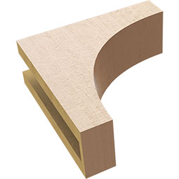 Ekena Millwork - CORUR035X10X10HUNRCPR - Timberthane Faux Wood Corbel, Huntington Style, 3 1/2"W x 10"D x 10"H, Primed Tan