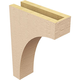 Ekena Millwork - CORUR035X10X14HUNRCPR - Timberthane Faux Wood Corbel, Huntington Style, 3 1/2"W x 10"D x 14"H, Primed Tan
