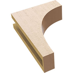 Ekena Millwork - CORUR035X10X14HUNRCPR - Timberthane Faux Wood Corbel, Huntington Style, 3 1/2"W x 10"D x 14"H, Primed Tan