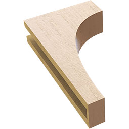 Ekena Millwork - CORUR035X10X18HUNRCPR - Timberthane Faux Wood Corbel, Huntington Style, 3 1/2"W x 10"D x 18"H, Primed Tan