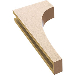 Ekena Millwork - CORUR035X10X22HUNRCPR - Timberthane Faux Wood Corbel, Huntington Style, 3 1/2"W x 10"D x 22"H, Primed Tan