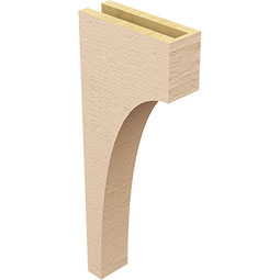 Ekena Millwork - CORUR035X10X26HUNRCPR - Timberthane Faux Wood Corbel, Huntington Style, 3 1/2"W x 10"D x 26"H, Primed Tan