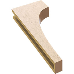 Ekena Millwork - CORUR035X10X26HUNRCPR - Timberthane Faux Wood Corbel, Huntington Style, 3 1/2"W x 10"D x 26"H, Primed Tan
