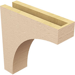 Ekena Millwork - CORUR035X12X12HUNRCPR - Timberthane Faux Wood Corbel, Huntington Style, 3 1/2"W x 12"D x 12"H, Primed Tan