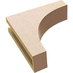 Ekena Millwork - CORUR035X12X12HUNRCPR - Timberthane Faux Wood Corbel, Huntington Style, 3 1/2"W x 12"D x 12"H, Primed Tan