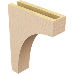 Ekena Millwork - CORUR035X12X16HUNRCPR - Timberthane Faux Wood Corbel, Huntington Style, 3 1/2"W x 12"D x 16"H, Primed Tan
