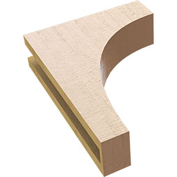 Ekena Millwork - CORUR035X12X16HUNRCPR - Timberthane Faux Wood Corbel, Huntington Style, 3 1/2"W x 12"D x 16"H, Primed Tan