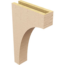 Ekena Millwork - CORUR035X12X20HUNRCPR - Timberthane Faux Wood Corbel, Huntington Style, 3 1/2"W x 12"D x 20"H, Primed Tan