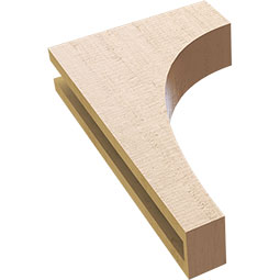 Ekena Millwork - CORUR035X12X20HUNRCPR - Timberthane Faux Wood Corbel, Huntington Style, 3 1/2"W x 12"D x 20"H, Primed Tan